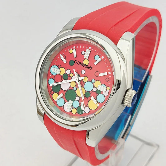36mm/39mm Men's and women watches color bubble watch NH35 Mechanical watch sapphire glass waterproof watch rubber bracelet 20mm